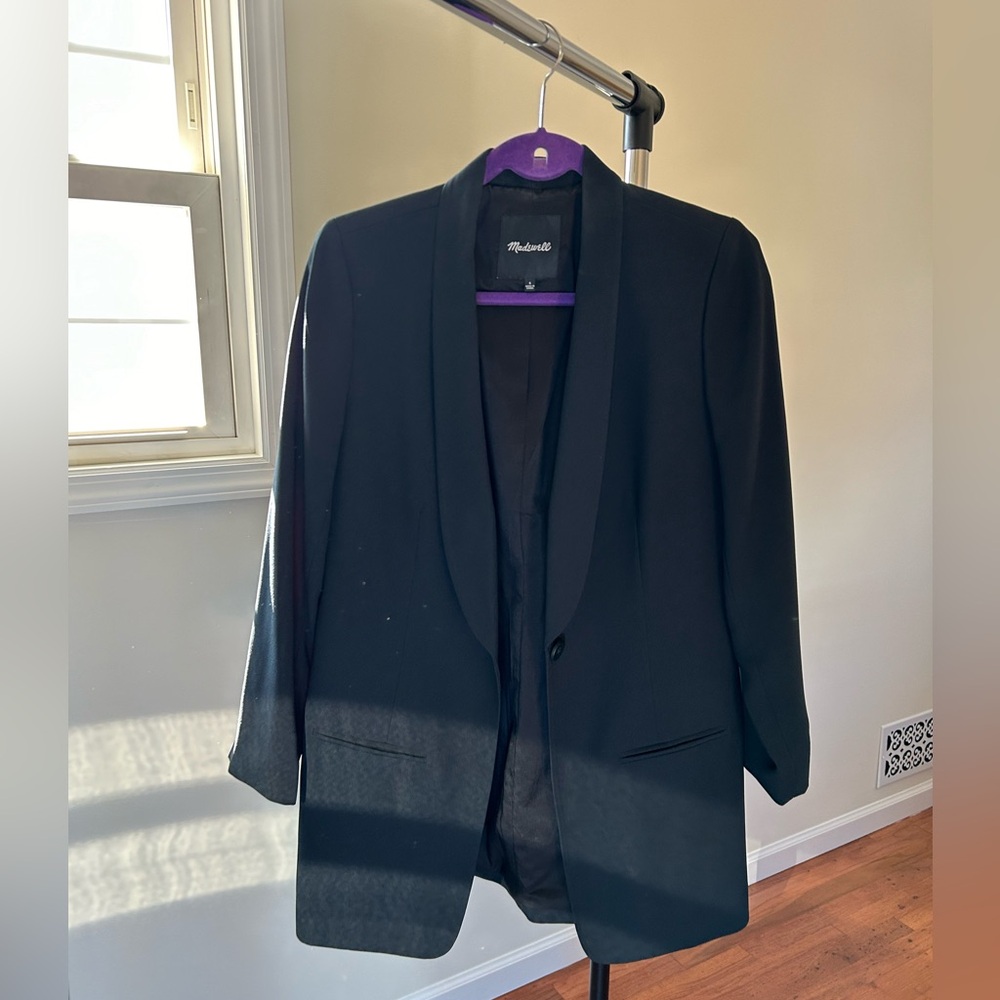 Madewell black crepe blazer